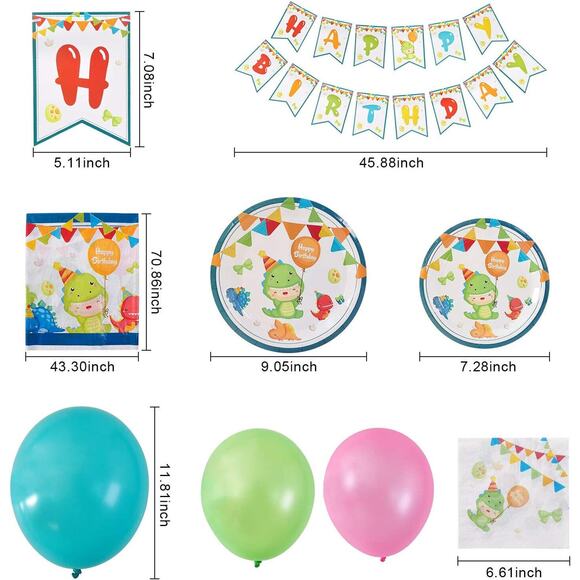 Dinosaur Birthday Tableware Friends Cups Plates Napkins Decor Party Supplies - Picture 3 of 12